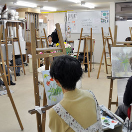 油絵 大人のアトリエ教室(月曜、木曜、金曜）講師　蝦名　協子