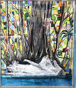 [3] 石月　久美子　「流木と枯木　」　油絵　　１０号大人のアトリエ月曜日教室在籍